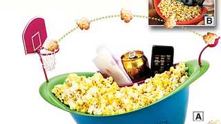 Popcorn-Flinging Basketball Bowl Shoots and Scores